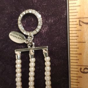 Ann Taylor Pearl and Clear Stone Bracelet.